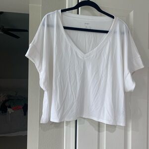 GAP White V-Neck Crop Top